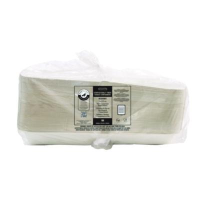 Compostable Molded Fiber Hinged Trays, ProPlanet Seal, 8.98 x 9.35 x 2.17, Ivory, 200/Carton
