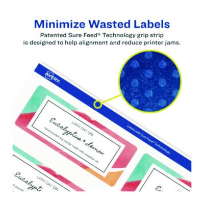Glossy White Easy Peel Mailing Labels w/ Sure Feed Technology, Laser Printers, 1 x 2.63, White, 30/Sheet, 25 Sheets/Pack