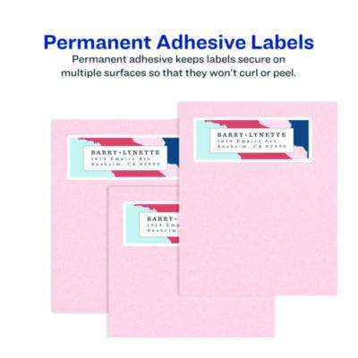 Glossy White Easy Peel Mailing Labels w/ Sure Feed Technology, Laser Printers, 1 x 2.63, White, 30/Sheet, 25 Sheets/Pack