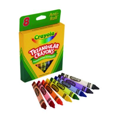Triangular Crayons, 8 Colors/Box