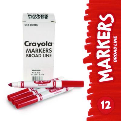 Crayola Bulk Broad Line Marker, Broad Bullet Tip, Red, 12/Box (CYO587700038) CYO587700038
