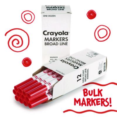 Crayola Bulk Broad Line Marker, Broad Bullet Tip, Red, 12/Box (CYO587700038) CYO587700038
