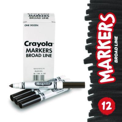 Crayola Bulk Broad Line Marker, Broad Bullet Tip, Black, 12/Box (CYO587700051) CYO587700051