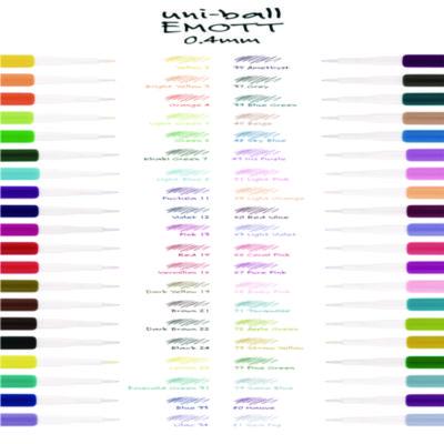 EMOTT ever fine Porous Point Pen, Stick, Fine 0.4 mm, Assorted Ink Colors, White Barrel, 40/Pack