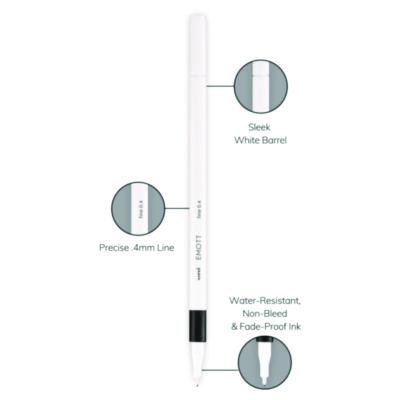EMOTT ever fine Porous Point Pen, Stick, Fine 0.4 mm, Assorted Ink Colors, White Barrel, 40/Pack