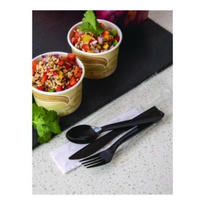 100% Recycled Content Cutlery, Spoon, Plastic, Black, 50/Pack, 20 Pack/Carton