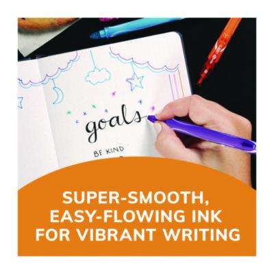 BIC Gel-ocity Quick Dry Gel Pen, Retractable, Medium 0.7 mm, Assorted Ink and Barrel Colors, 16/Pack (BICRGLCGA16AST) BICRGLCGA16AST