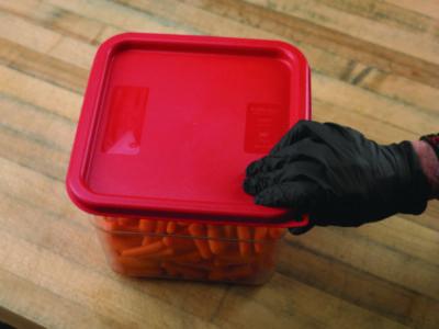 Squares Food Storage Container Lid, 9 x 9 x 0.63, Red, Plastic