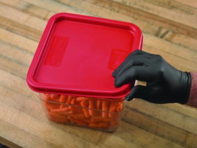 Squares Food Storage Container Lid, 9 x 9 x 0.63, Red, Plastic