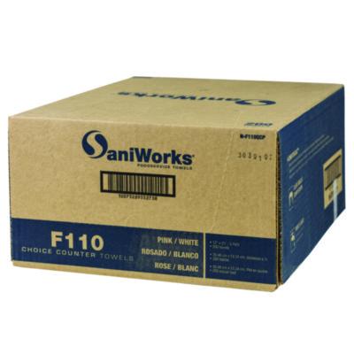 Choice Counter Foodservice Wiper, 1-Ply, 12 x 21, Pink/White, 200/Carton