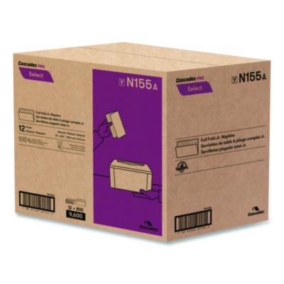 Cascades PRO Select Full Fold II Napkins, 1-Ply, 12 x 8.5, White, 800/Pack, 12 Packs/Carton (CSDN155) CSDN155