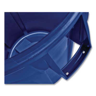 Brute Container, 10 gal, Plastic, Blue