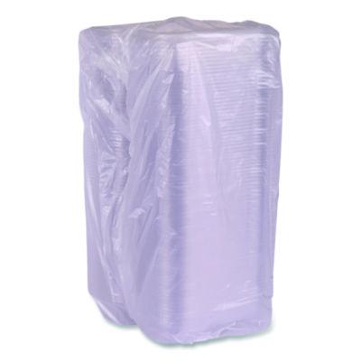 Renewable and Compostable Clear Clamshell Hinged Food Containers, 9 x 6 x 3, Plastic, 80/Pack, 3 Packs/Carton