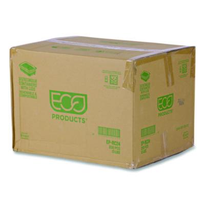 Renewable and Compostable Rectangular Deli Containers with Lid, 24 oz, 4 x 5.5 x 2, Clear, Plastic, 50/Pack, 4 Packs/Carton
