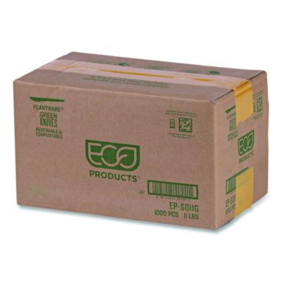 Plantware Compostable Cutlery, Knife, Plastic, Green, 1,000/Carton