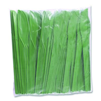 Plantware Compostable Cutlery, Knife, Plastic, Green, 1,000/Carton
