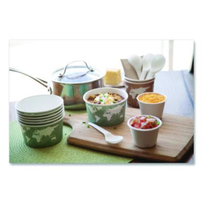 Plantware Compostable Soup Spoon, Heavyweight, Plastic, White, 50/Pack, 20 Packs/Carton