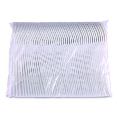 Plantware Compostable Soup Spoon, Heavyweight, Plastic, White, 50/Pack, 20 Packs/Carton