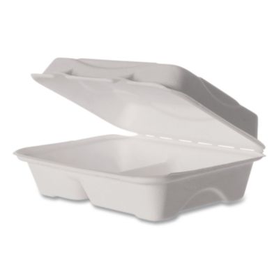 Eco-Products® Vanguard Renewable and Compostable Sugarcane Clamshells