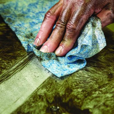 Hand Cleaner Towels, 1-Ply, 10 x 12, Citrus, Blue/White, 30/Canister