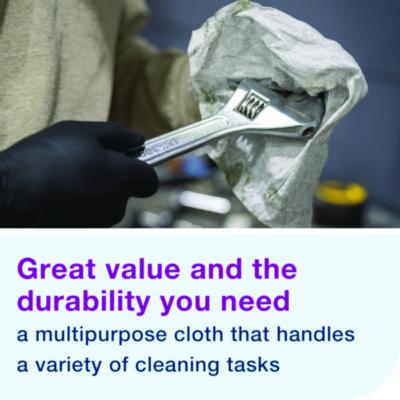 Light Duty Cleaning Cloth Pop Up Box, 1-Ply, 8.3 x 16.1, White, 120 Cloths/Pack, 10 Packs/Carton