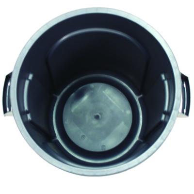 Value-Plus Containers, 20 gal, Low-Density Polyethylene, Gray