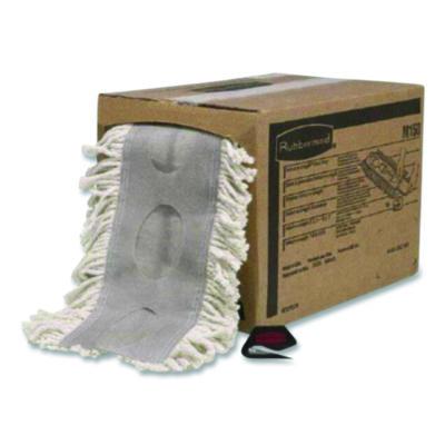 Cut To Length Dust Mops, Cotton, White, Cut-End, 5 x 40 Ft, 1 Box