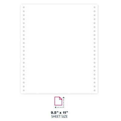 Printout Paper, 1-Part, 20 lb Bond Weight, 9.5 x 11, White, 2,300/Carton