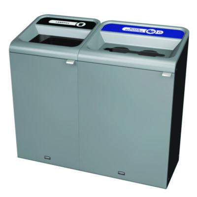 Configure Indoor Recycling Waste Receptacle, Landfill, 23 gal, Metal, Gray