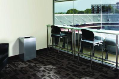 Designer Line Silhouettes Waste Receptacle, 20 gal, Steel, Silver Metallic