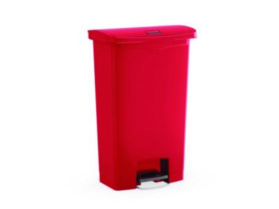 Streamline Resin Step-On Container, Front Step Style, 8 gal, Polyethylene, Red
