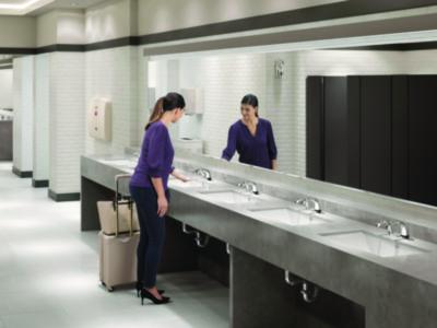 TC OneShot Dispenser, 1,600 mL, 6.8 x 9.8 x 13.8, Polished Chrome/Black