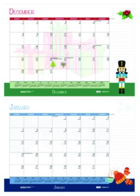 Academic Year Recycled Desk Pad Calendar, Illustrated Seasons Artwork, 22 x 17, Black Binding, 12-Month (July-June):2024-2025