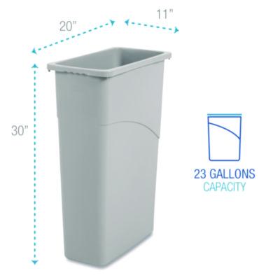 Boardwalk Slim Waste Container, 23 gal, Plastic, Gray (BWK23GLSJGRA) BWK23GLSJGRA