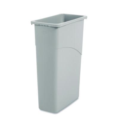 Slim Waste Container, 23 gal, Plastic, Gray