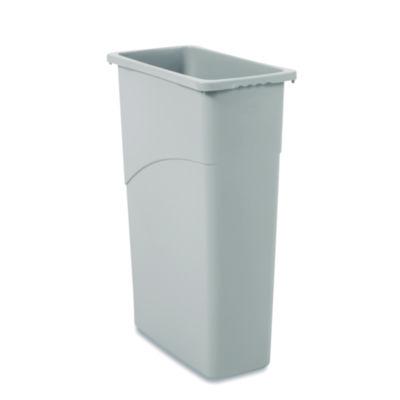 Slim Waste Container, 23 gal, Plastic, Gray