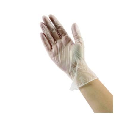 Exam Vinyl Gloves, Powder/Latex-Free, 3 3/5 mil, Clear, Small, 100/Box