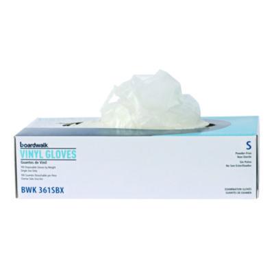 Exam Vinyl Gloves, Powder/Latex-Free, 3 3/5 mil, Clear, Small, 100/Box