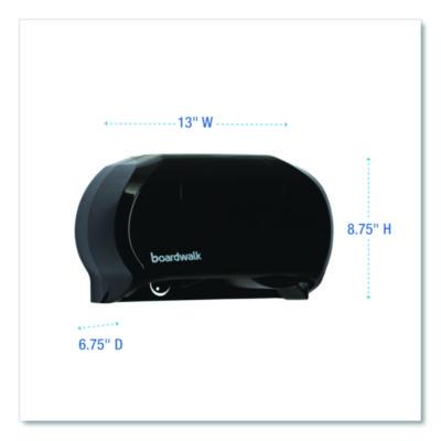 Boardwalk Standard Twin Toilet Tissue Dispenser, 13 x 6.75 x 8.75, Black (BWK1502) BWK1502