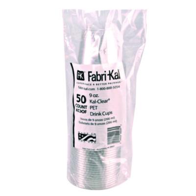Kal-Clear PET Cold Drink Cups, Old Fashioned Glass, 9 oz, Plastic, Clear, 50/Sleeve, 20 Sleeves/Carton