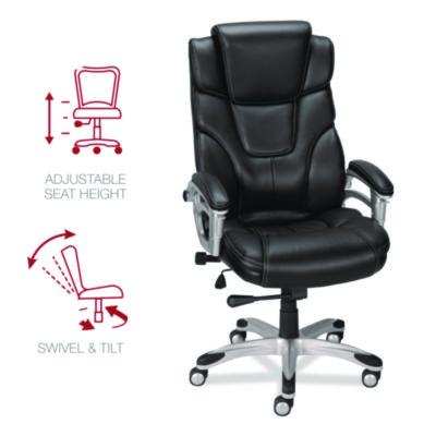 Alera Maurits Highback Chair, Supports Up to 275 lb, Black Seat/Back, Chrome Base