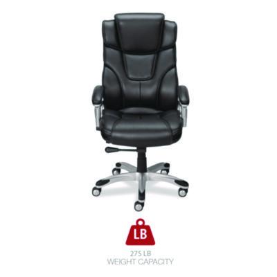 Alera Maurits Highback Chair, Supports Up to 275 lb, Black Seat/Back, Chrome Base