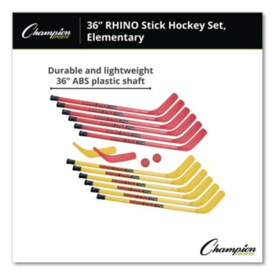Champion Sports Indoor ABS Kids Hockey Set, 2 Pucks, 12 Sticks (CSIHS36SET) CSIHS36SET