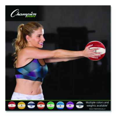 Champion Sports Rhino Leather Medicine Ball, 4 lb, Red/White (CSIMB4) CSIMB4