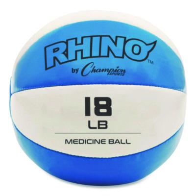 Champion Sports Rhino Leather Medicine Ball, 18 lb, Teal/White (CSIMB16) CSIMB16