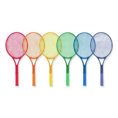 Champion Sports Plastic Tennis Racket Set, Six 21" Rackets, Assorted Colors (CSIJTRSET) CSIJTRSET