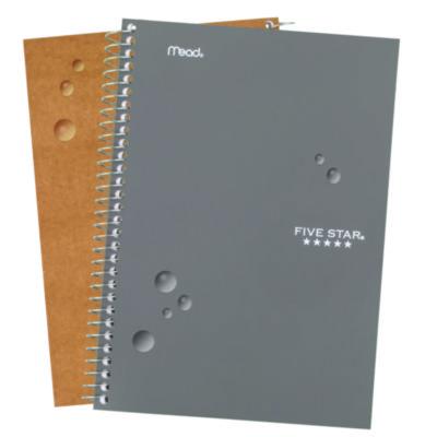 Wirebound Notebook, 5-Subject, Medium/College Rule, Randomly Assorted Cover Color, (150) 9.5 x 7.25 Sheets