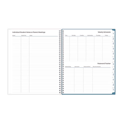 Ditsy Dapple Light CYO Cover Weekly/Monthly Lesson Planner, 2024-2025, Nine Classes, Multicolor Cover, (144) 11 x 8.5 Pages