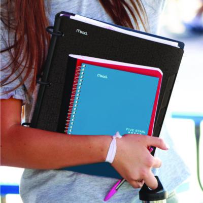 Wirebound Notebook, 2-Subject, Medium/College Rule, Assorted Cover Color, (80) 9.5 x 6.52 Sheets, 6/Pack