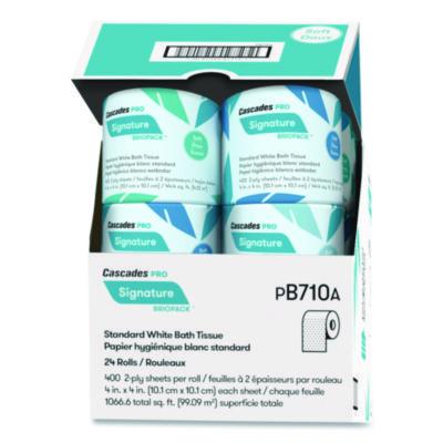 Cascades PRO Signature Bath Tissue, Septic Safe, 2-Ply, White, 400 Sheets/Roll, 24 Rolls/Carton (CSDB710) CSDB710